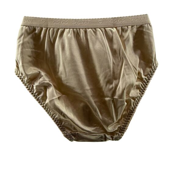 Coco Secrets Neutral Beige Satin Full Coverage Panties Underwear #38306Q 2XL - Picture 4 of 4